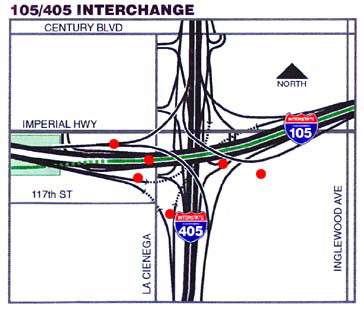 detail of western section of I-105
