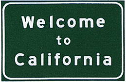 Welcome to California road sign