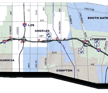 center section of freeway map